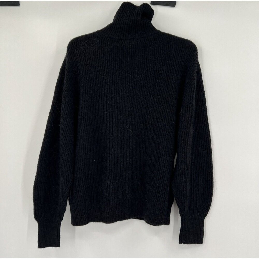 Quince Black Baby Alpaca-Merino Wool Quarter Zip Pullover Sweater sz S NWT - Picture 6 of 6